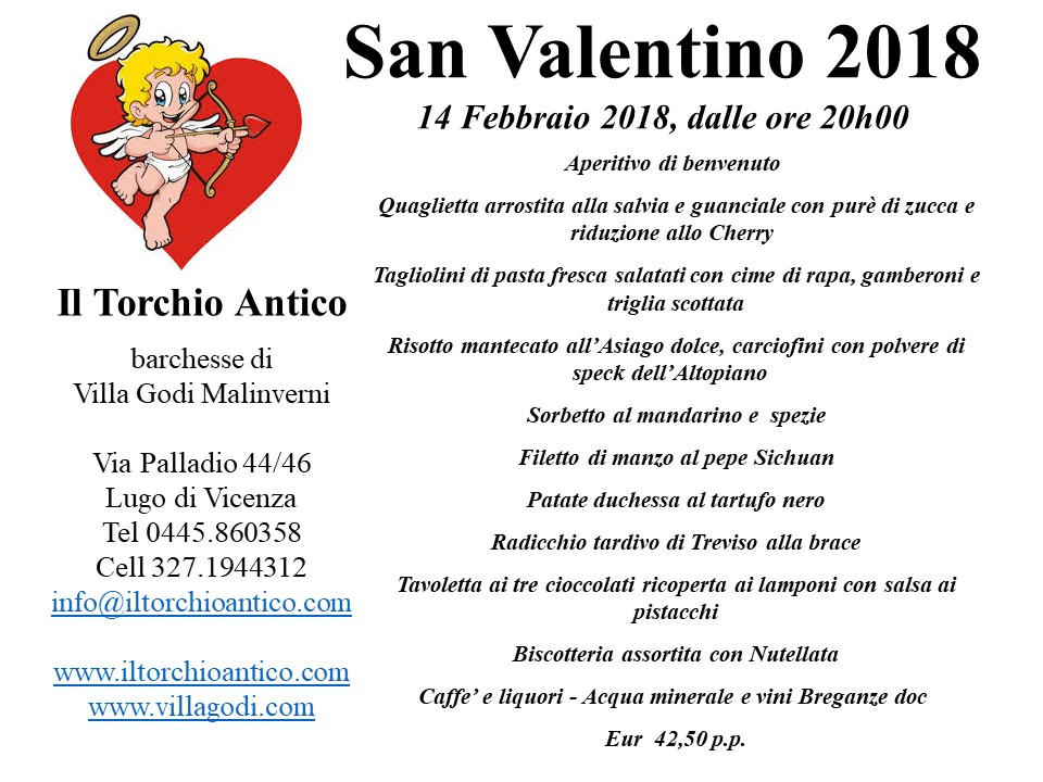 14 Febbraio 2018 San Valentino 14 Febbraio 2018 dalle ore 20.00
