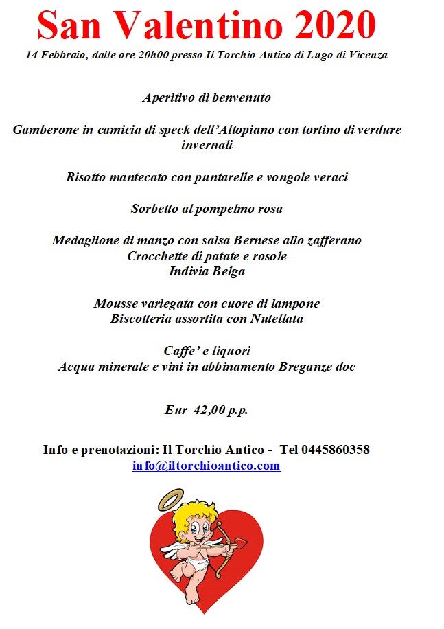 14 Febbraio 2020 San Valentino 2020 - Ristorante Il Torchio Antico