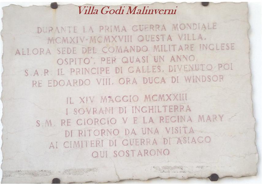 21 Febbraio 2014 The Great War - The role of Villa Godi Malinverni in 1917 - EDWARD VIII